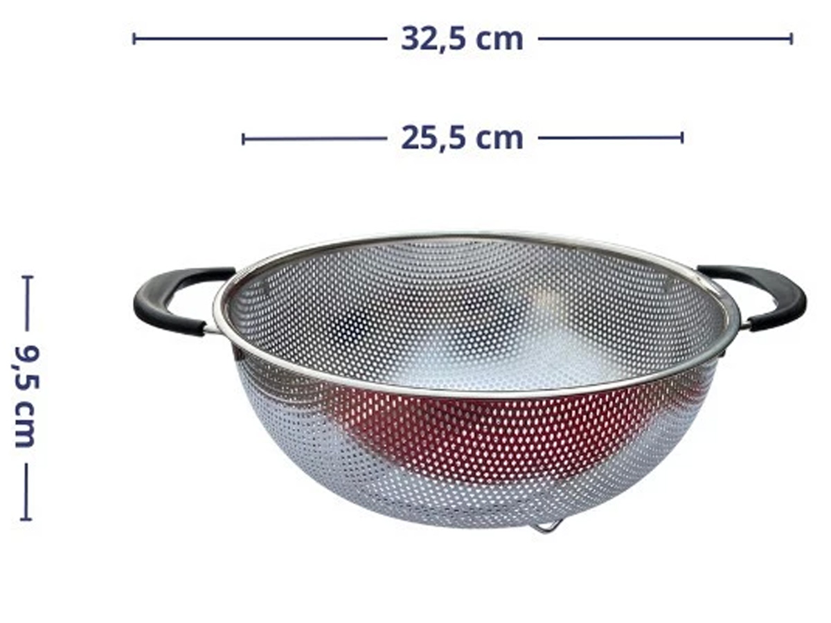 Rổ inox 2 tay cầm có chân Kaiyo 25.5cm KIB-6063