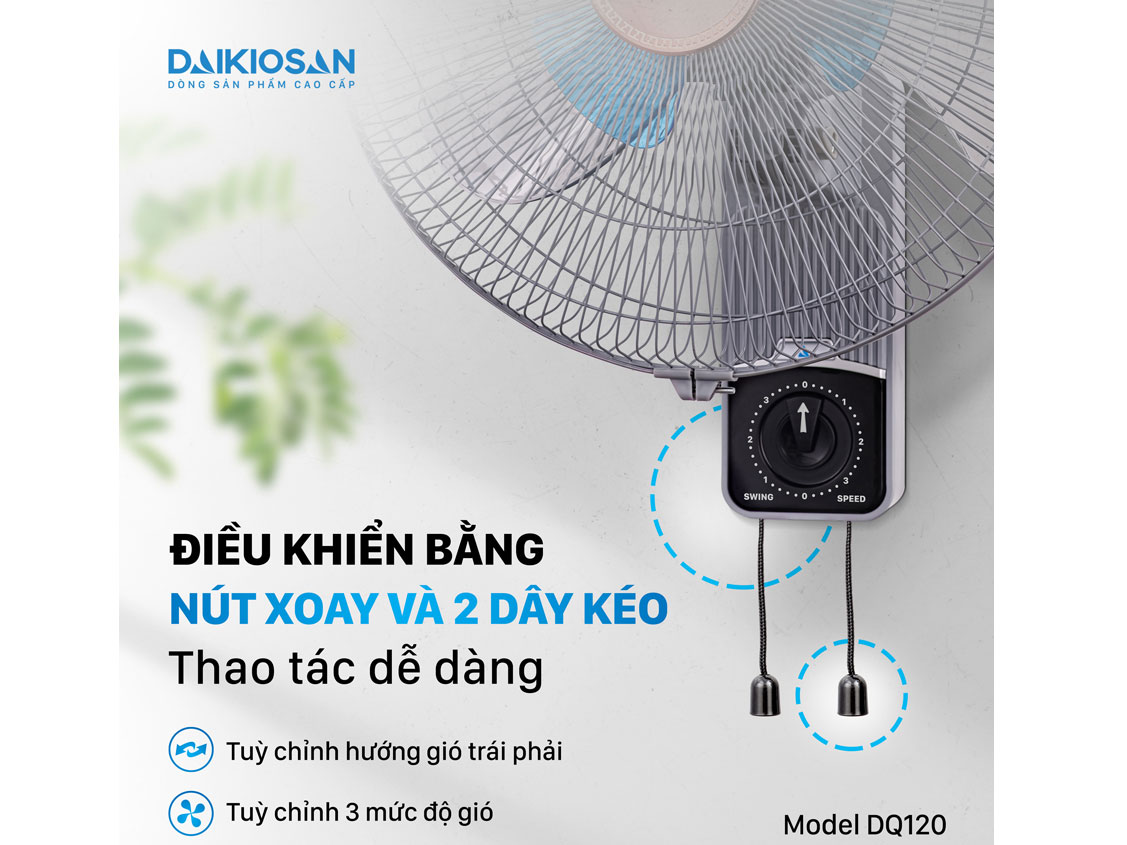 Quạt treo tường lifestyle Daikiosan DQ120