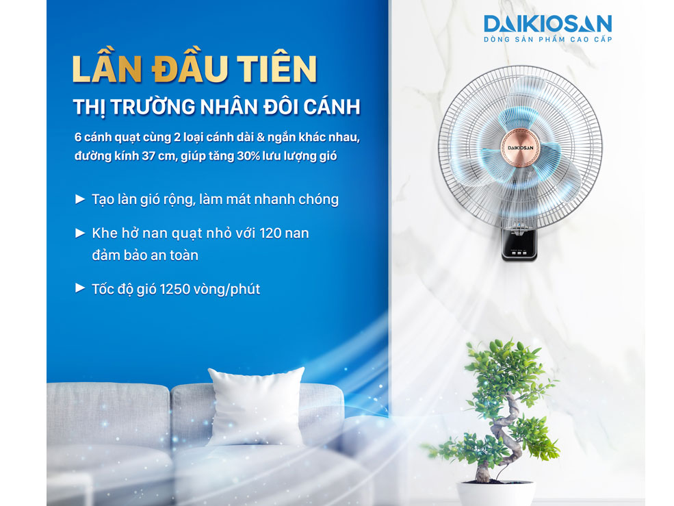 Quạt treo tường lifestyle Daikiosan DQ121