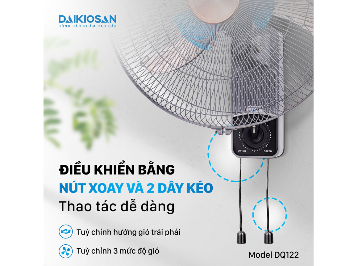 Quạt treo tường lifestyle Daikiosan DQ122