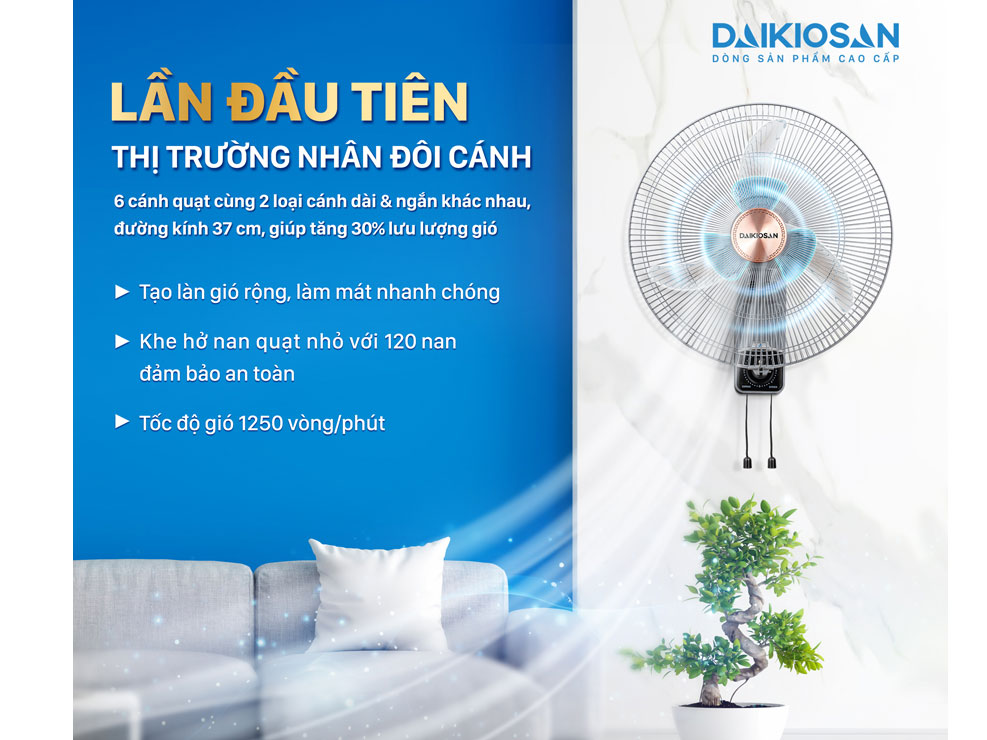 Quạt treo tường lifestyle Daikiosan DQ122