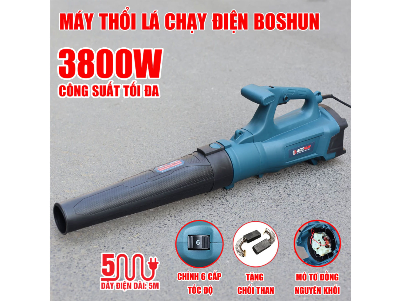 Máy thổi lá điện Boshun BS-ELB3800W