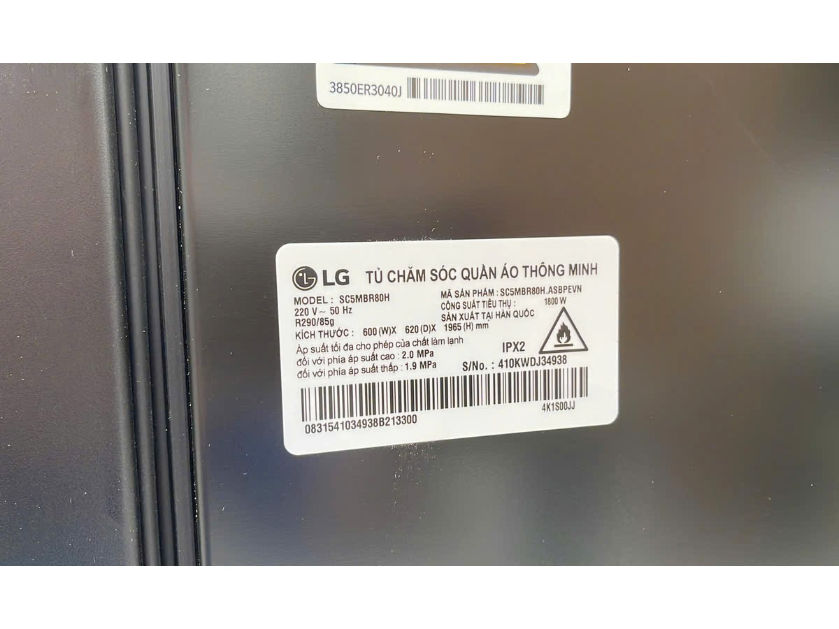 Tủ chăm sóc quần áo thông minh LG Styler Inverter SC5MBR80H