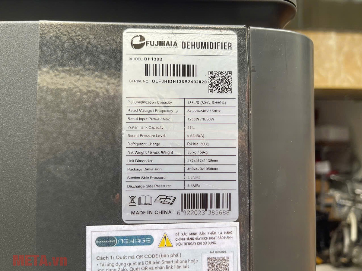 Máy hút ẩm công nghiệp Fujihaia DH138B