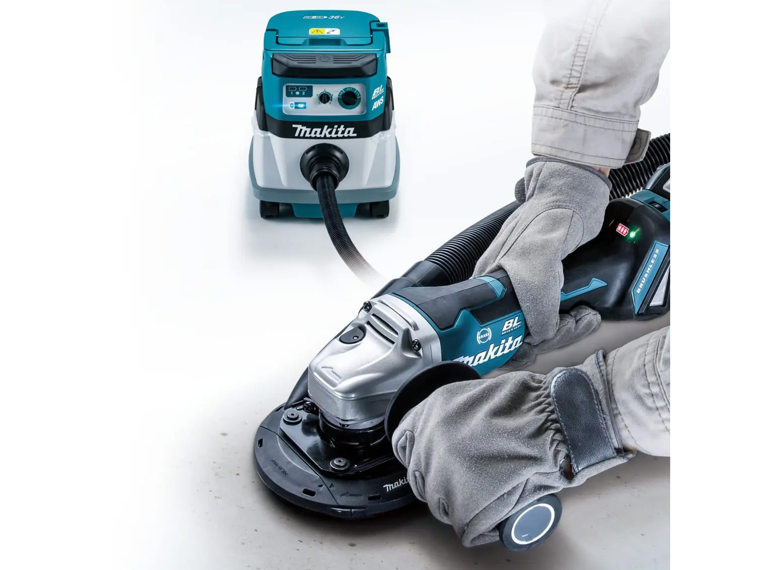 Máy mài góc dùng pin 18V - 100mm Makita DGA418RTE (2 pin 5AH + 1 sạc)