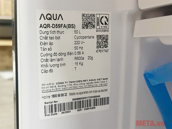 Tủ lạnh mini AQUA 50 Lít AQR-D59FA (BS)