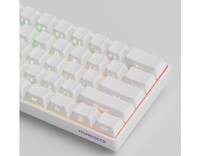 Bàn phím cơ MonsGeek FUN60 Pro SP White Akko Glare Magnetic Switches