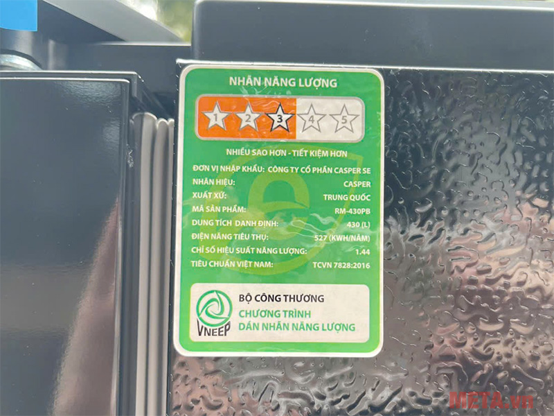 Tủ lạnh Casper inverter 430 lít RM-430PB