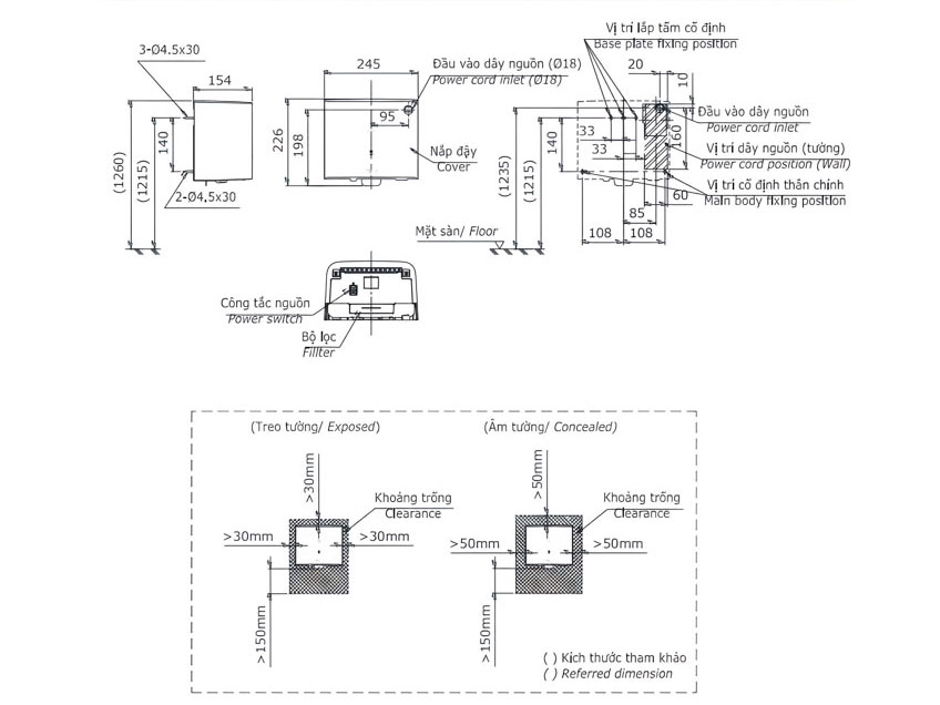 Máy sấy tay Toto TYC122W