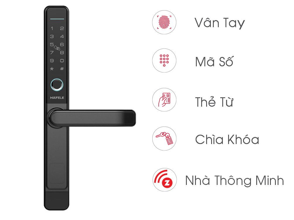 Khóa điện tử Hafele cửa nhôm DL6600-SW (912.20.145)