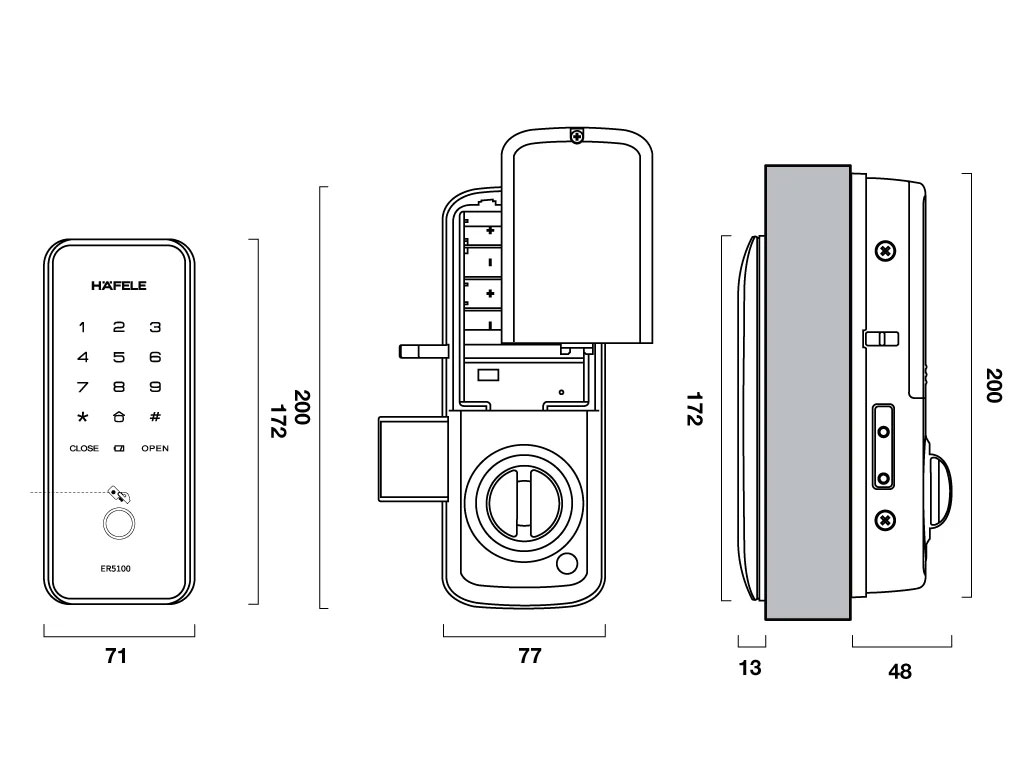 Khóa điện tử Hafele ER5100 (912.20.200)