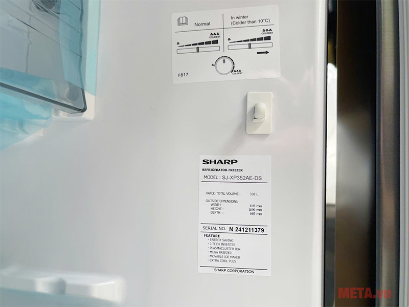 Tủ lạnh Sharp SJ-XP352AE-DS 330 lít Inverter