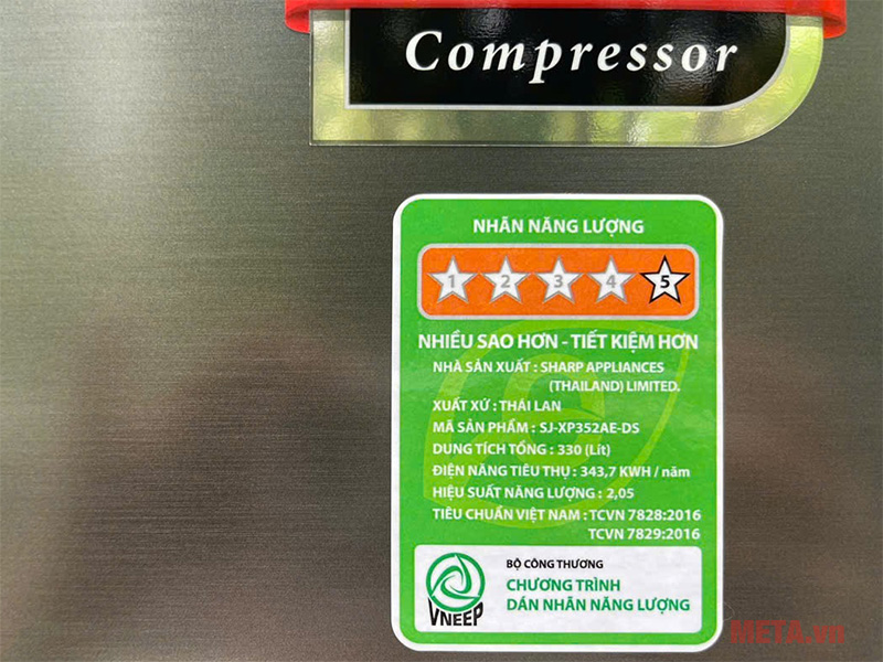 Tủ lạnh Sharp SJ-XP352AE-DS 330 lít Inverter