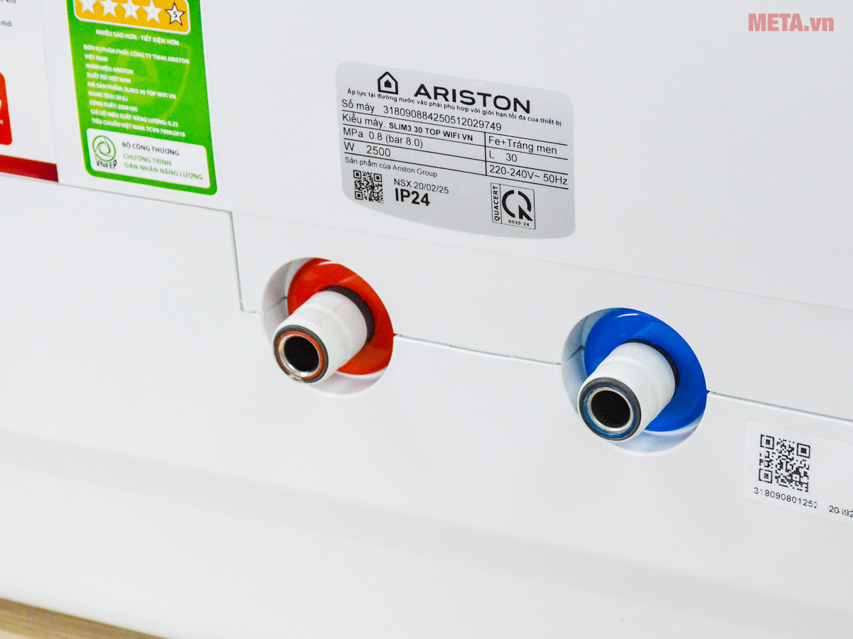 Bình nóng lạnh Ariston SLIM3 30 TOP Wifi VN - 30 lít