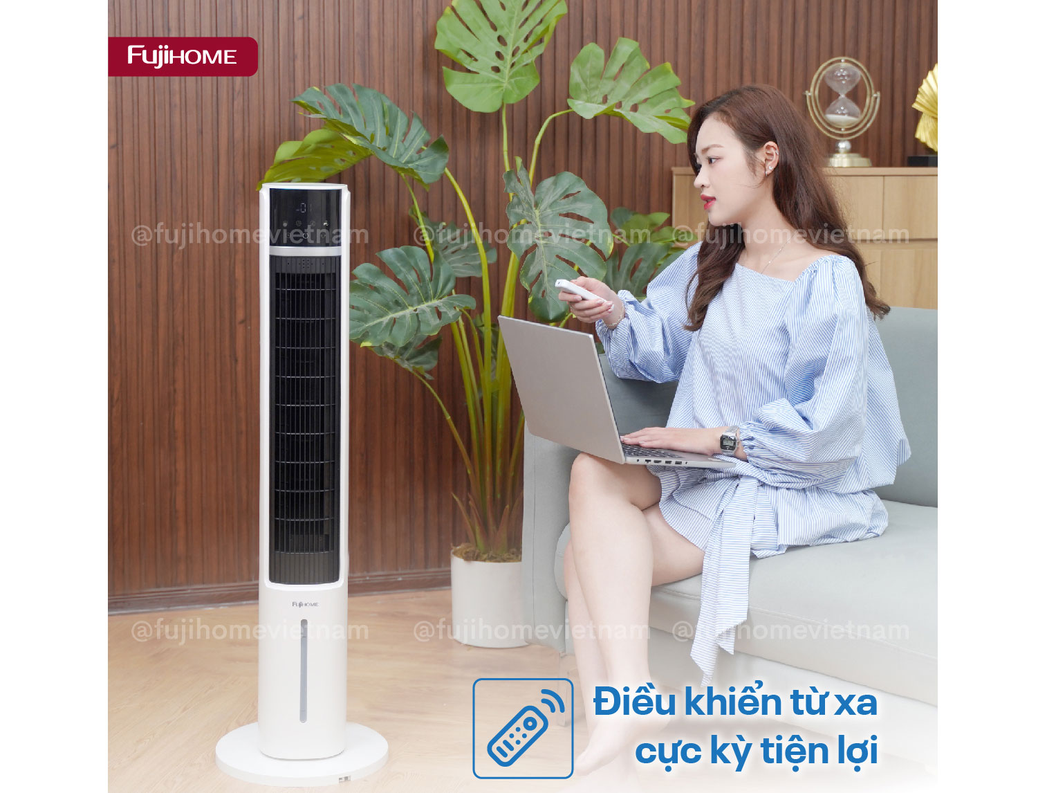 Quạt tháp hơi nước tích hợp lọc không khí ion Fujihome AC-DT5E