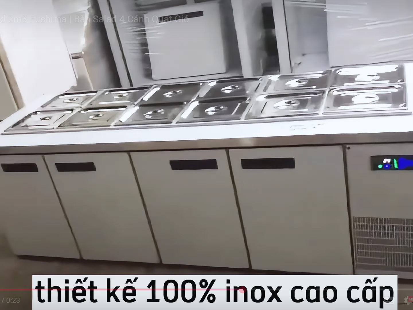 Bàn Salad 2.3m cánh inox FSMDL-BSLCI 2.3