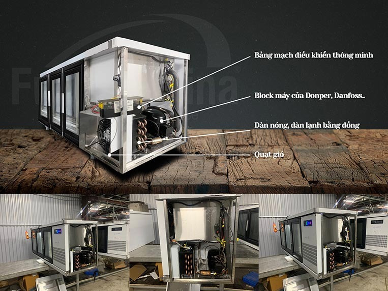 Bàn Salad 2.3m cánh inox FSMDL-BSLCI 2.3