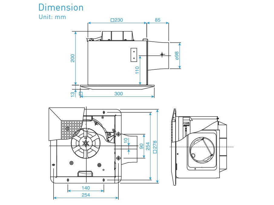 Quạt hút âm trần nối ống gió FV-24CHR2 - Cảm biến chuyển động