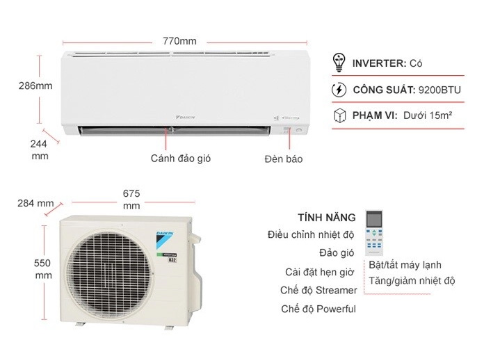 Máy lạnh Daikin Inverter 1HP ATHF25XVMV