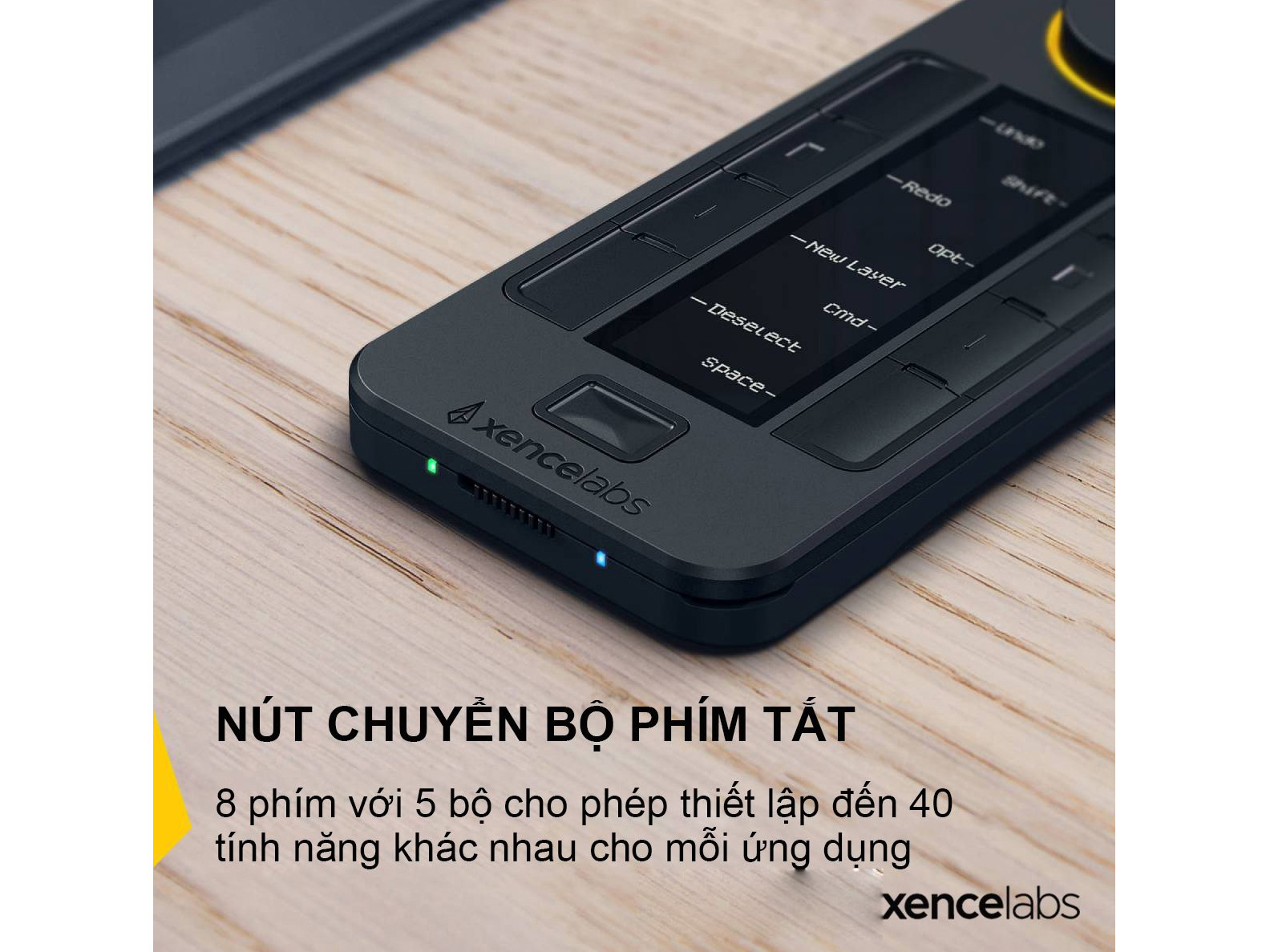 Điều khiển Remote Xencelabs Quick Keys Wireless màn hình Oled 40 phím tắt và vòng Dial