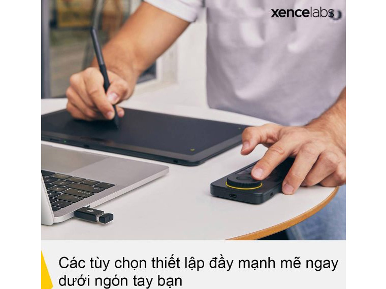 Điều khiển Remote Xencelabs Quick Keys Wireless màn hình Oled 40 phím tắt và vòng Dial