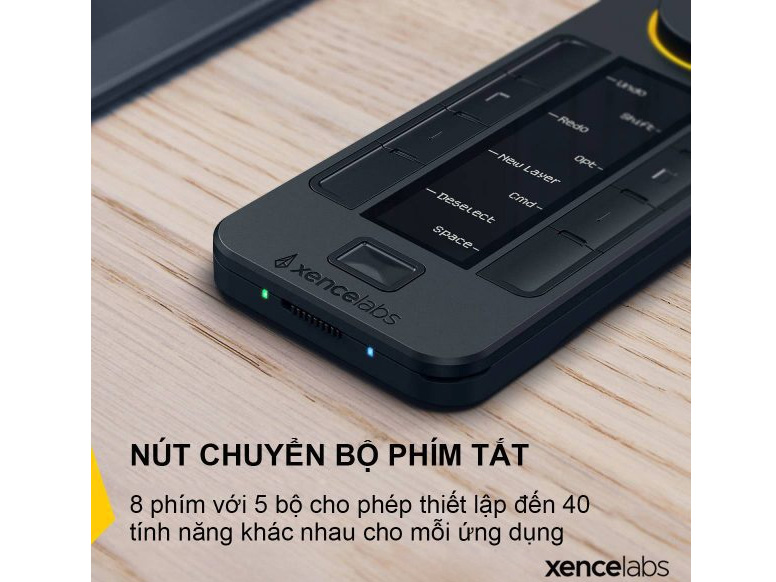 Điều khiển Remote Xencelabs Quick Keys Wireless màn hình Oled 40 phím tắt và vòng Dial
