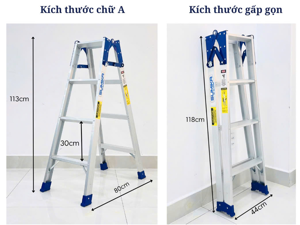 Thang nhôm xếp chữ A Sumika SKD504 (chiều cao 1.2m + 1.2m)