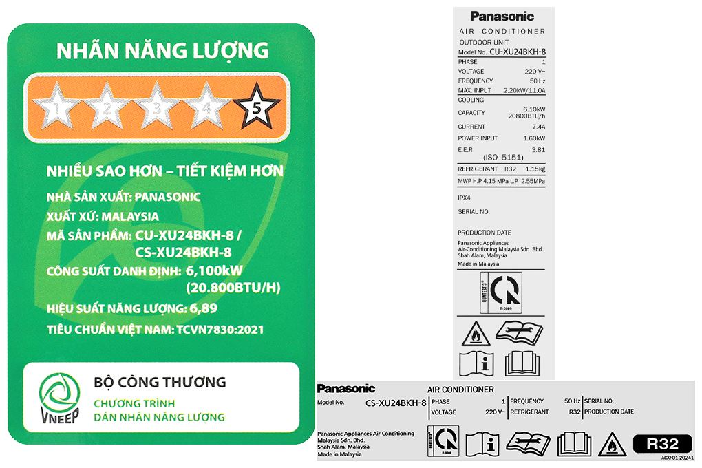 Máy lạnh Panasonic Inverter 2.5HP CU/CS-XU24BKH-8