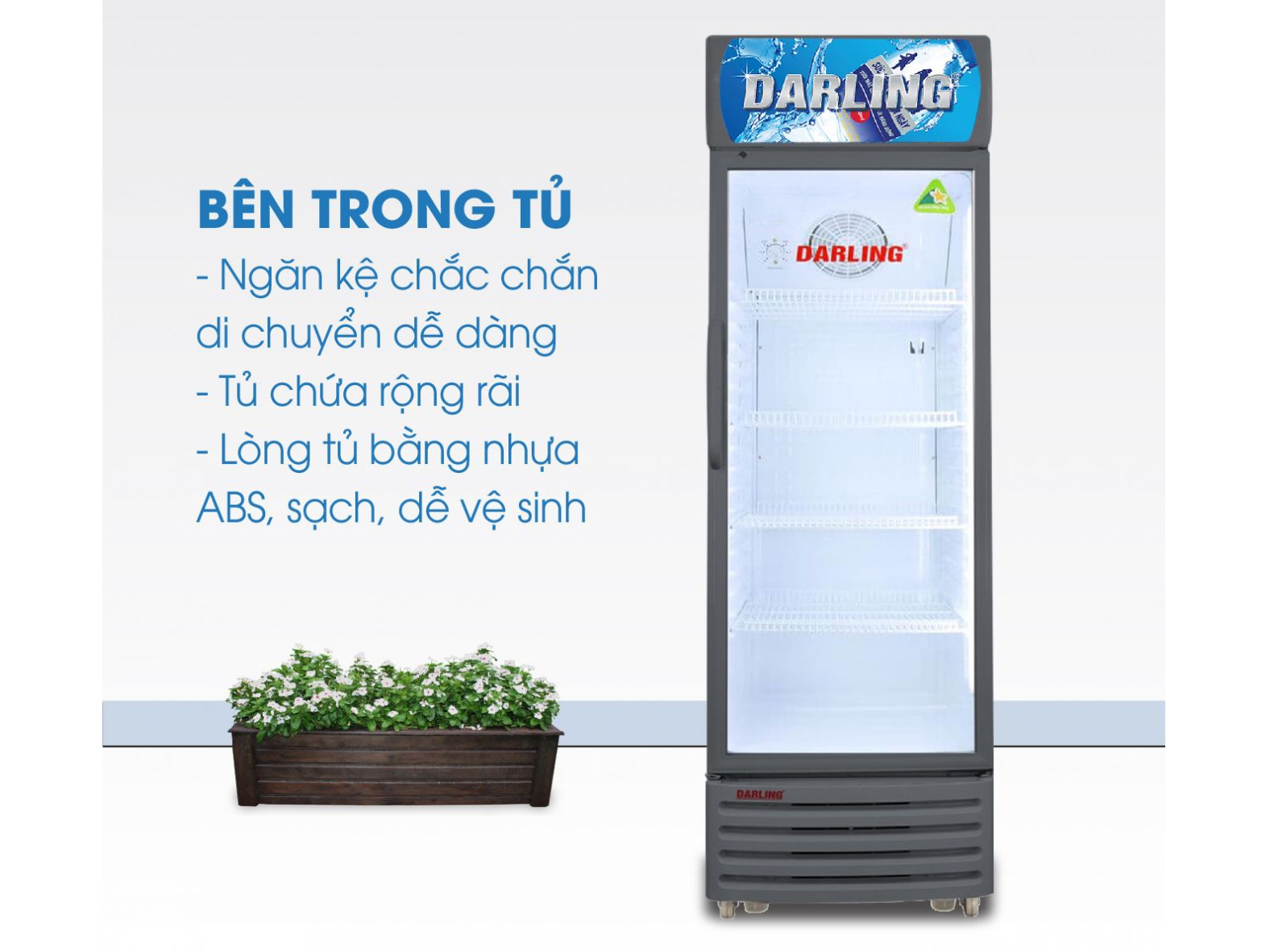 Tủ mát Darling 360 lít DL-3600A Kính LOW-E