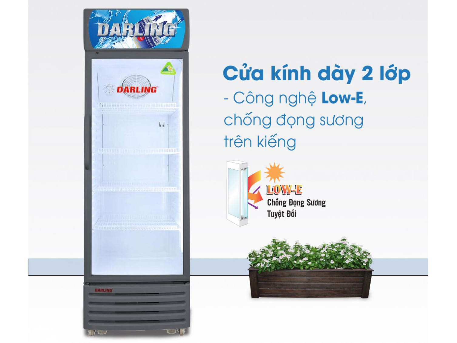Tủ mát Darling 360 lít DL-3600A Kính LOW-E