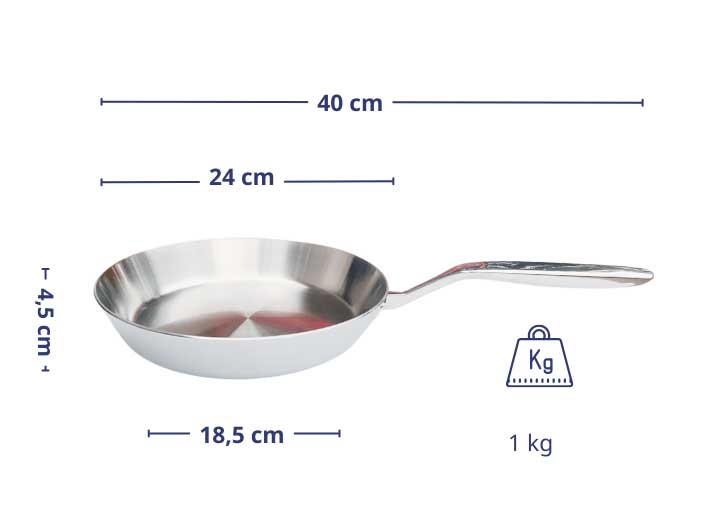 Chảo inox 316 liền khối 5-ply Premium Kaiyo KIP-3789 - 24cm