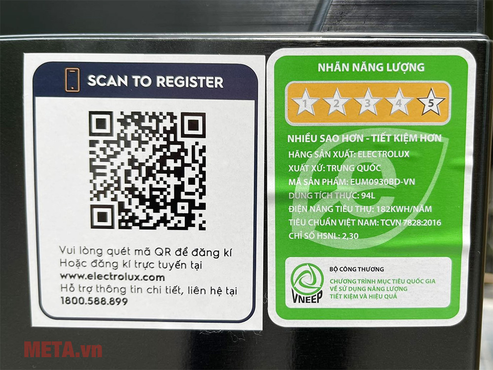 Tủ lạnh Electrolux 94 Lít EUM0930BD-VN