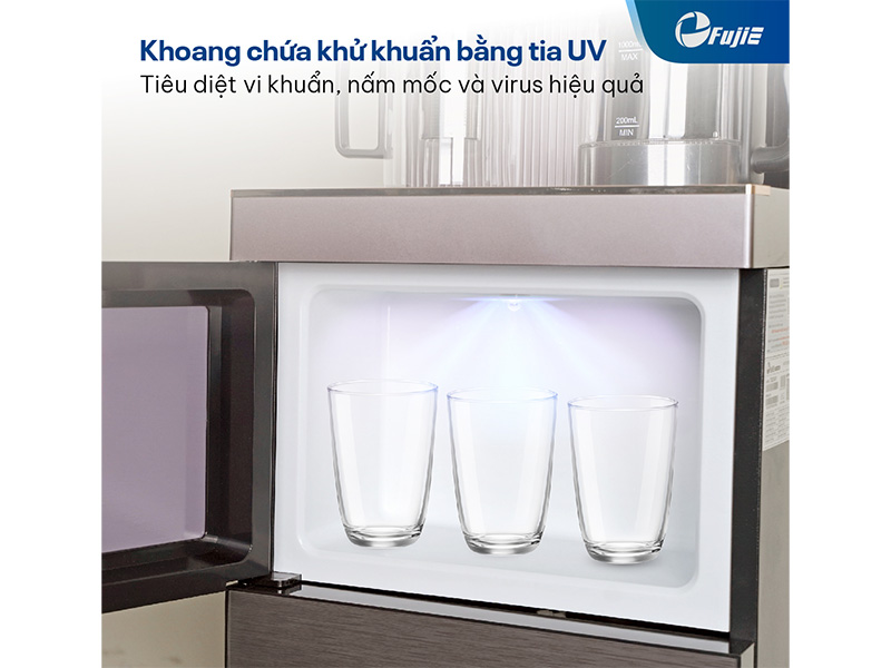 Cây nước nóng lạnh bàn trà có ngăn khử khuẩn UV FujiE TB238UV