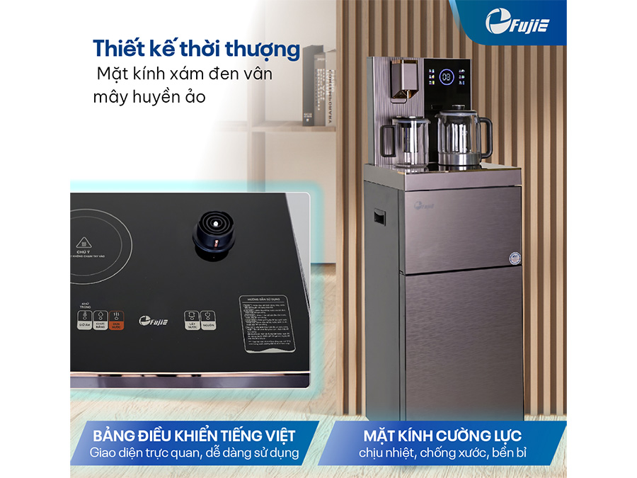 Cây nước nóng lạnh bàn trà có ngăn khử khuẩn UV FujiE TB238UV