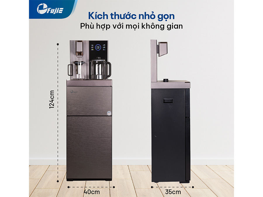 Cây nước nóng lạnh bàn trà có ngăn khử khuẩn UV FujiE TB238UV