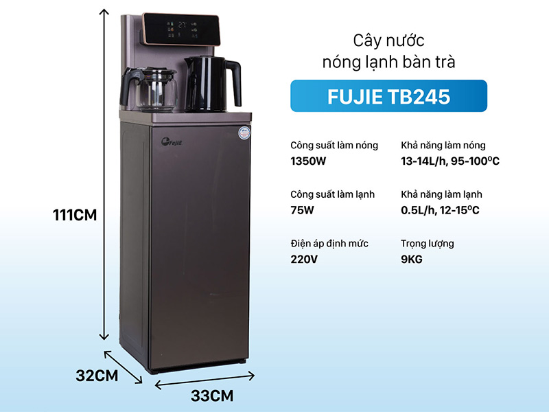 Cây nước nóng lạnh kết hợp bàn pha trà, cafe FujiE TB245