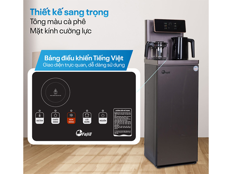 Cây nước nóng lạnh kết hợp bàn pha trà, cafe FujiE TB245