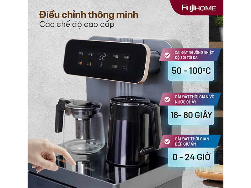 Cây nước nóng lạnh kết hợp bàn pha trà, cafe Fujihome TB243A