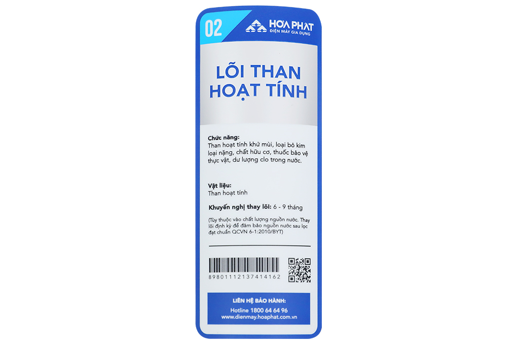 Lõi lọc thô đúc liền Hòa Phát số 2 than hoạt tính