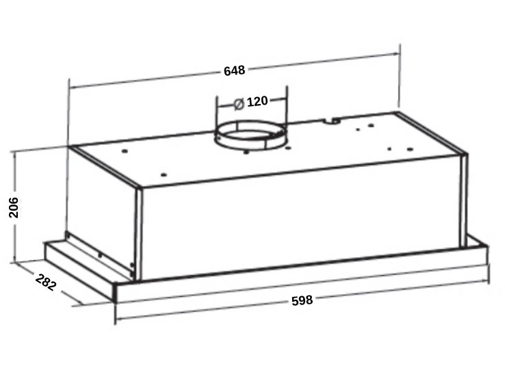Máy hút mùi âm tủ GrandX GX H60F58B