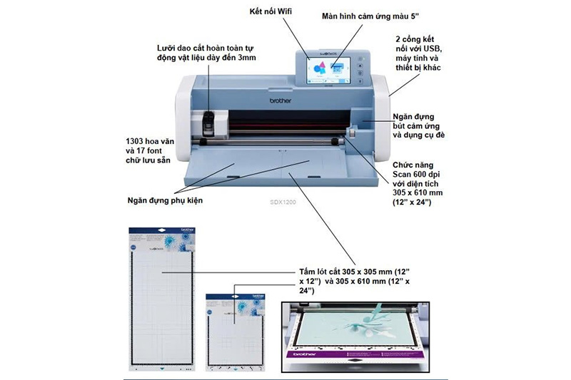 Máy cắt vải đa năng Brother SDX1200