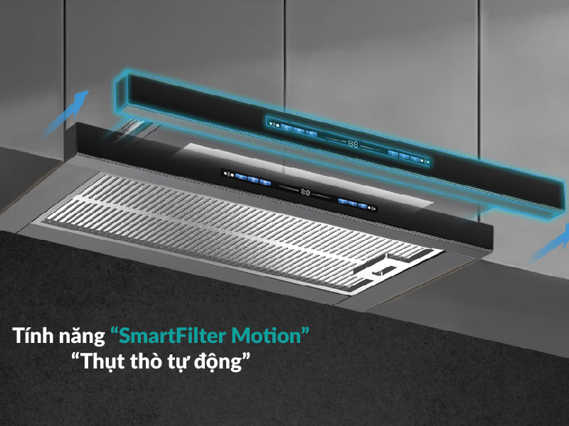 Máy hút mùi âm tủ, tự động mở cửa GrandX GX H70F75SB