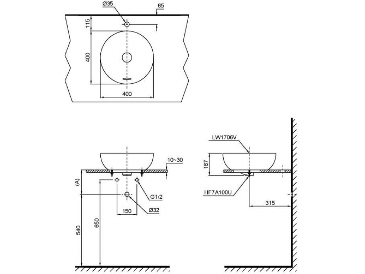 Chậu lavabo TOTO LT1706-XW đặt bàn