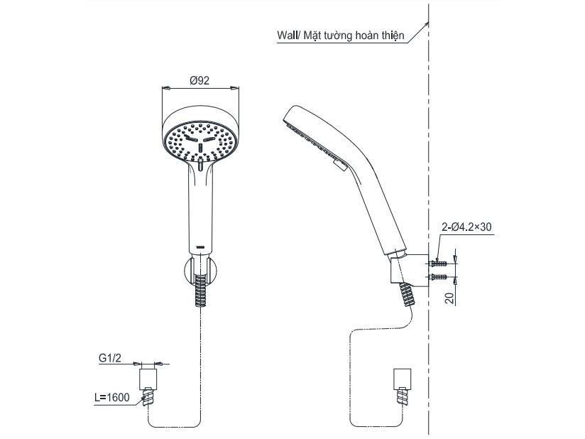 Tay sen Toto TBW07012A 3 chế độ 90mm