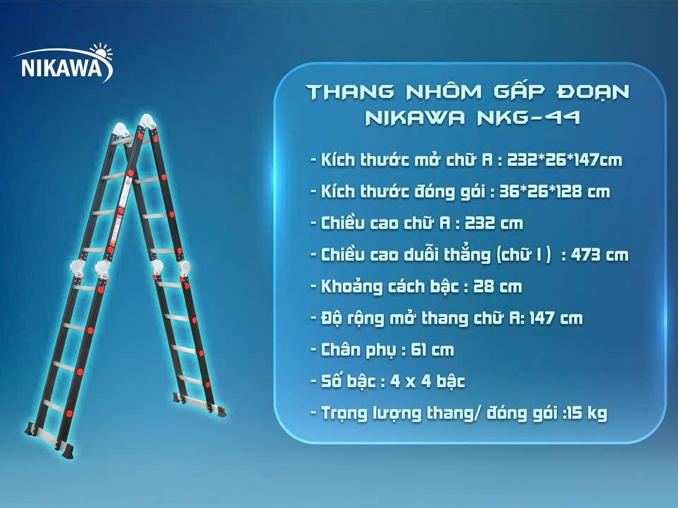 Thang nhôm gấp Nikawa NKG-44