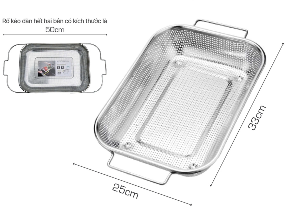 Rổ gác bồn inox có điều chỉnh độ dài Kaiyo KIB-6544