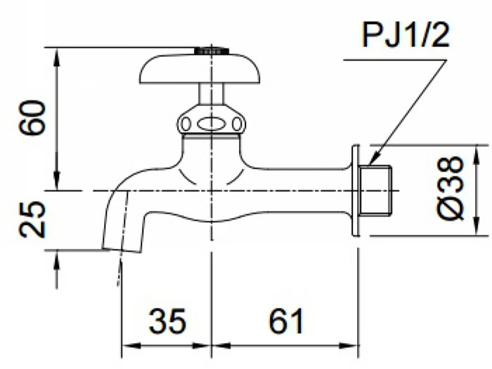 Vòi lạnh gắn tường Toto T23B13