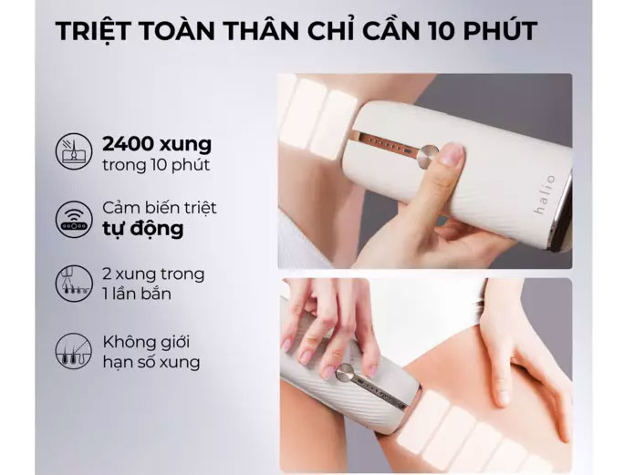 Máy triệt lông lạnh Sapphire Halio InfinityGlow Advanced IPL Cooling Hair Removal Device