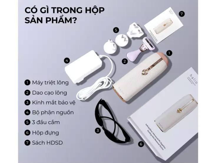 Máy triệt lông lạnh Sapphire Halio InfinityGlow Advanced IPL Cooling Hair Removal Device