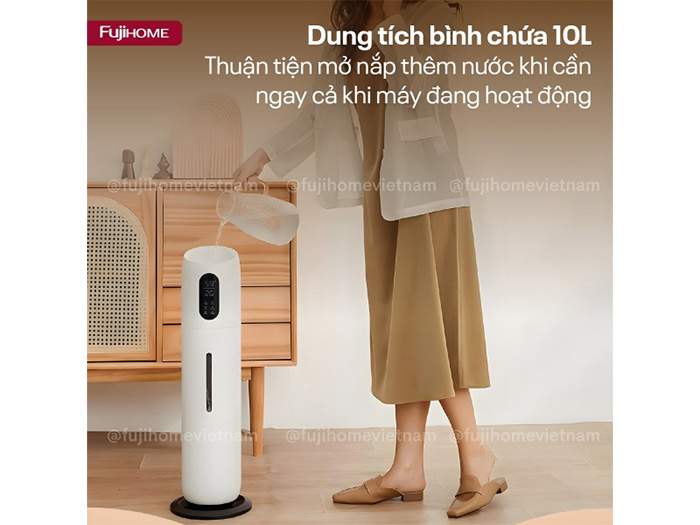 Máy tạo ẩm, xông tinh dầu, khử khuẩn UV điều khiển Wifi Fujihome HM10UV-WIFI